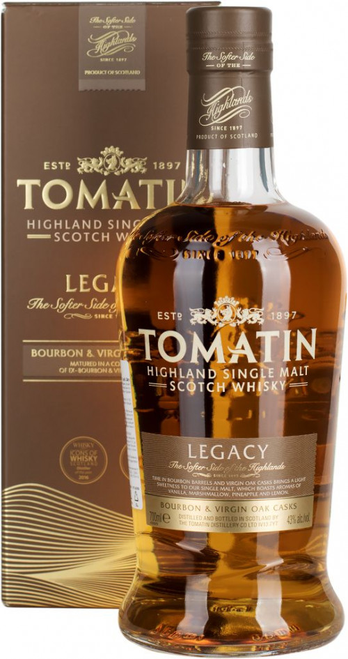 Томатин Легаси, 0.70, виски шотландский, односолодовый, 43% 